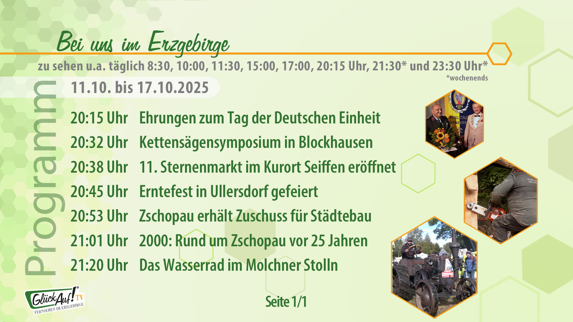 Bei uns im Erzgebirge für die Woche vom 11.10. bis 17.10.2025