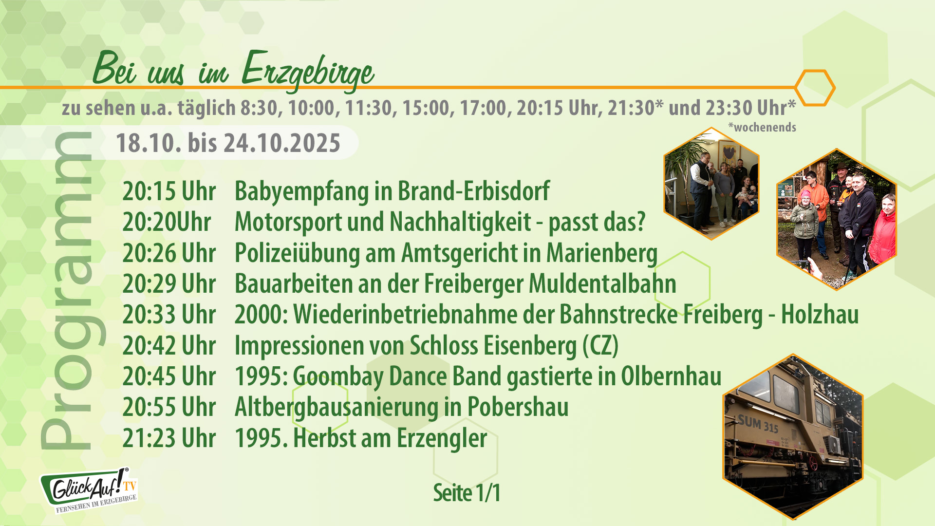 Bei uns im Erzgebirge für die Woche vom 18.10. bis 23.10.2025