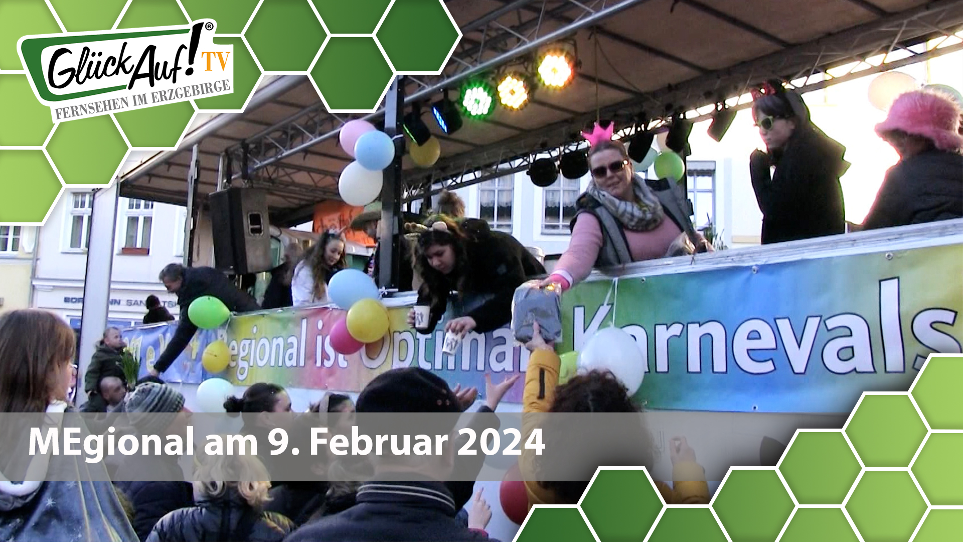 MEgional am 09. Februar 2024 mit dem HKK Faschingstruck in Hainichen